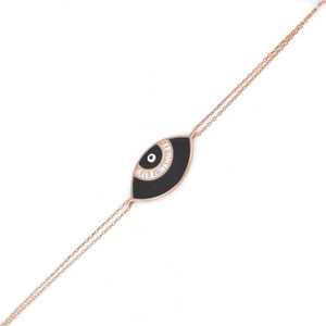 925 Sterling Silver Eye Design <b>Bracelet</b> Elegant Black Gift Idea - Product Image 3