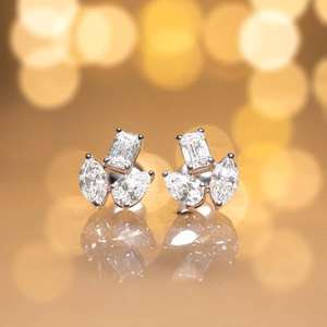 Boucles d'oreilles longues tendance en argent plaqué moissanite ethnique pour les amoureux Anniversaire Mode pour femmes Bijoux minimalistes de luxe - Product Image 1