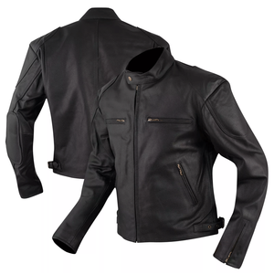 All Season Pro Biker's Black Genuine Cowhide Leather Windproof Racing Motorbike Jacket CE-Certified Armours Winter Men - Product Image 4