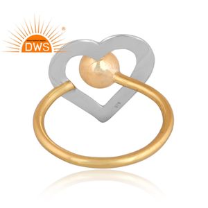 แหวนซ้อนดีไซน์รูปหัวใจชุบทอง18K ทำด้วยมือล่าสุดเครื่องประดับชั้นดีสำหรับผู้หญิงของขวัญสำหรับผู้หญิง - Product Image 5