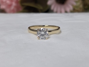 IGI Certified <b>Diamond</b> <b>Ring</b>, 1 Ct Classic Round Cut Lab Grown <b>Diamond</b> Solitaire Engagement <b>Ring</b>, Solid 14K Yellow/White Gold <b>Ring</b> - Product Image 3