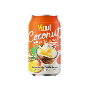 330ml Coconut Milk With Mango Can Drink/No Sugar Low Fat/Free Sample/Private Label OEM/Beverage Manufacture Vietnam/ Halal BRC