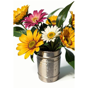 Jardinière en métal avec poignée de forme circulaire couleur blanche maison et jardin Design de luxe moderne vente tendance - Product Image 2