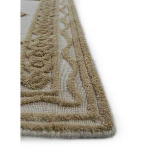 พรมขนสัตว์ทอมือสีเบจและสีน้ำตาลลายเรขาคณิตคลาสสิกแบบนามธรรม หนา 10 มม. รูปทรงสี่เหลี่ยมผืนผ้า สำหรับห้องนั่งเล่น รุ่น Phwl-221 - Product Image 4