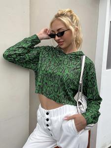 Sudadera Corta Personalizada para Mujer, Sudadera Corta Informal de Forro Polar Suave con Capucha - Product Image 4