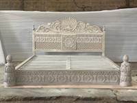 Lit de Luxe Moderne de Haute Qualité en Gros, Meuble de Chambre Royal Personnalisable, Lit Pliant avec Rangement Intégré en Bois de Mangue Massif