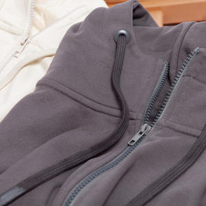 เสื้อฮู้ดแบบซิปรูด100% สำหรับผู้ชายและผู้หญิงผ้าฝ้าย380กรัมสีพื้นแบบเรียบใส่ได้ทุกเพศสินค้ามาใหม่ - Product Image 3