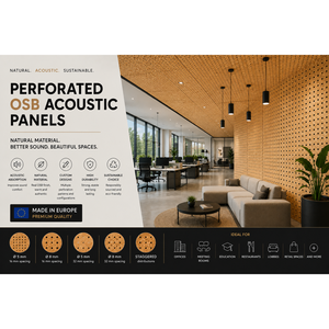 Paneles Acústicos Decorativos de OSB Natural de 8 mm a 32 mm, Configuración Escalonada para Salón, Paneles de Espuma Acústica de Poliéster - Product Image 1