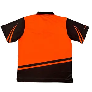 Alta qualidade Trabalho Uniforme rápido Seco impressão completa oi-vis laranja fluorescente segurança Polo Shirt reflexivo polo tshirt