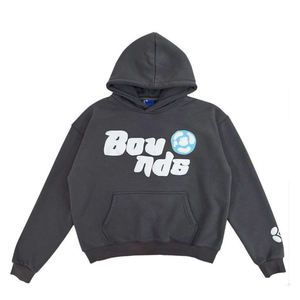 Sweat-shirts à capuche surdimensionnés pour hommes, personnalisés OEM, imprimés en relief, brodés, unis, respirants, en molleton 100% coton épais, pour l'automne - Product Image 5