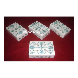 À la recherche de si magnifiques boîtes à bijoux d'incrustation de fleurs en nacre verte en marbre blanc pur pour mariage et cadeau d'affaires - Product Image 1