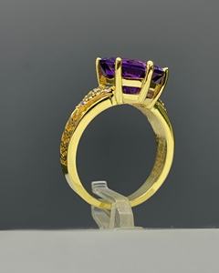 Anillo Solitario Delicado de Amatista Natural con Certificado IGI, Piedra de Nacimiento de Febrero, Plata de Ley 925, Excelente Regalo de Cumpleaños para Fiesta - Product Image 4