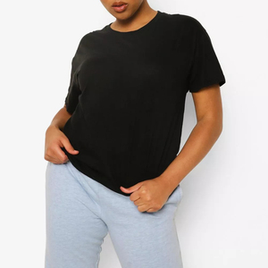 T-shirts pour femmes en coton 100% corduroy, taille plus, col rond, écologiques, confortables, personnalisables, manches courtes, imprimés, fournisseur BD - Product Image 3