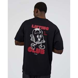 T-shirt surdimensionné en coton Kettle B FLX - Noir - Logo blanc sur le devant - Product Image 2