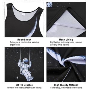 Sublimación All Over Printing Custom logo Men Tanktops para verano Plain Gym Guys Men's Tank Tops al por mayor Best Mens Tanktop - Product Image 6