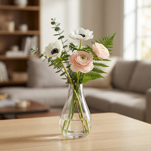 Minimalist Glass Teardrop Bud <b>Vase</b> with <b>Unique</b> Design for Everyday Tabletop Decor (5.9") - Product Image 6