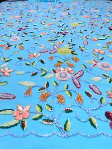 Tissu brodé à la main 3D le plus vendu pour les occasions spéciales de mariage, broderie importée - Product Image 2