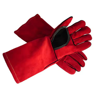 Guantes de soldadura de cuero dividido de vaca resistentes al calor Guantes de soldadura Mig resistentes al calor de cuero de vaca de 14 pulgadas - Product Image 4