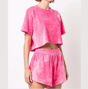 ชุดออกกำลังกายโยคะ2ชิ้นระบายอากาศได้ดีสีชมพู - Product Image 1