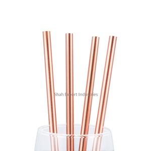Wholesaler Copper Drinking Straw Reusable Straws <b>Straight</b> Handmade Set of 4 for Moscow Mule Lacquer Straw Sets - Product Image 3