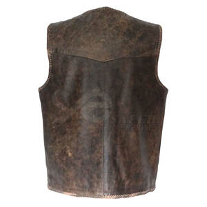 Fashion Custom Made Cow Hide <b>Leather</b> <b>Vest</b> Men Slim Fit Made In Pakistan <b>Leather</b> <b>Vest</b> - Product Image 5