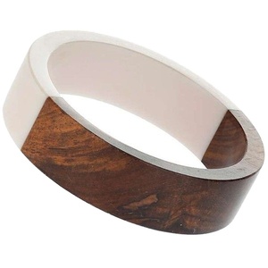 Bracelet en résine de bois multicolore pour femmes et filles, bracelet en laiton, bijoux/bracelet en résine de laiton - Product Image 3