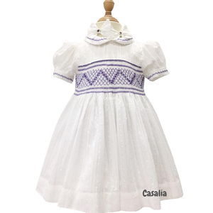 Vestido bata de satén de algodón blanco-Vestido de princesa de fiesta de boda y cumpleaños de clase alta-Hermoso vestido bordado a mano-OEM- - Product Image 1