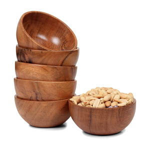 Bols en bois de service de fruits sculptés à la main du Vietnam ensembles de vaisselle de présentation de nourriture de bonne qualité bol de fruits en bois naturel - Product Image 5