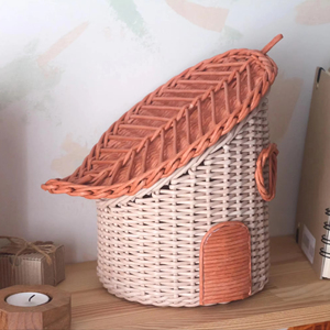 Boîte de rangement en rotin en forme de maison de conte de fées, boîte de rangement artisanale, écologique, décoration naturelle pour la maison et la maison, vente en gros du Vietnam - Product Image 1