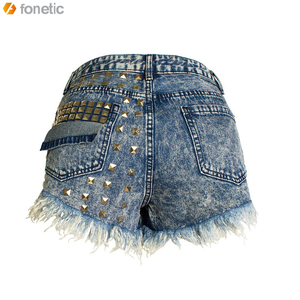 Nouveau design, shorts en jean pour femmes, logo personnalisé, impression, style décontracté, streetwear, longueur courte, 2022, plusieurs couleurs - Product Image 2