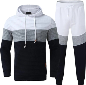 Men's Casual Athletic Hooded Sweatsuit <b>Set</b> Solid <b>Colour</b> Long Sleeve Jogging Trackpants Eco-Friendly Full Zip Winter - Product Image 5