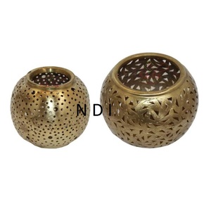 Gran oferta, accesorios de decoración de tendencia superior, portavelas votivo, portavelas de Metal con acabado antiguo dorado - Product Image 5
