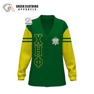 Wholesale Sorority Chi Eta Phi Acrylic <b>Cardigan</b> Sweater Custom Colour <b>Chenille</b> Embroidery Sweater Sorority University College - Product Image 1