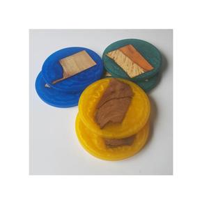 Classic Style Natural <b>Wood</b> & Resin Tea Cup <b>Coaster</b> With River Design High Quality Resin & <b>Wood</b> <b>Coaster</b> at Low Price - Product Image 5