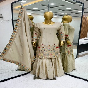 Dernier concepteur pur lourd Chinon soie broderie cordon séquence travail Sharara costume par Fab Zone - Product Image 3
