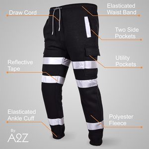 Pantalons de travail sécurisés pour hommes 2025 |   Pantalons de jogging réfléchissants et pantalons de survêtement slim fit |   Pantalons décontractés, de sport et de sécurité pour l'extérieur - Product Image 5