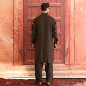 Trajes Shalwar Kameez Largos Tradicionales Pakistaníes para Hombre, Transpirables, Casuales, para Fiestas y Bodas, Tallas Grandes, con Cierre, Venta al por Mayor - Product Image 3