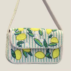 Beaded Lemon Shoulder Bag Beaded Bag Tropical Summer - Product Image 3