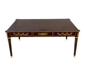 Ensemble de table basse en bois classique de luxe avec des accents dorés - Product Image 4