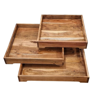 Bandeja para servir postres de madera de acacia, decoración de Mesa para el hogar, Bandejas para servir, calidad premium, productos más vendidos - Product Image 4