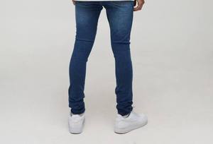 กางเกงยีนส์ทรงสลิมฟิตแฟชั่นปี 2025 กางเกงยีนส์ผู้ชายทรงสกินนี่แบบขาดๆ สไตล์ฮิปฮอป กางเกงสตรีทแวร์ ผลิตในปากีสถาน บริการ OEM - Product Image 2