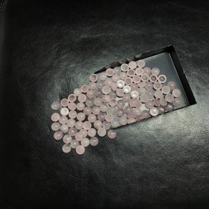 Piedras preciosas naturales de 4mm y 5mm, cabujón suelto de cuarzo rosa de alta calidad, cabujón calibrado certificado IGI, fabricación de joyas de piedras preciosas - Product Image 3