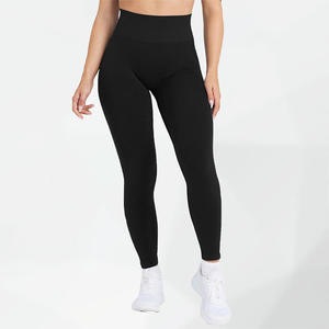 Leggings de yoga pour femmes les plus populaires Ensemble 2 pièces Solide Grande taille Respirant Imperméable Évacuation de la transpiration Soutien-gorge de sport mi-taille - Product Image 6