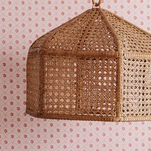 Lampe suspendue en rotin bohème, abat-jour en osier artisanal, lustre tissé bohème, lampe suspendue naturelle - Product Image 5