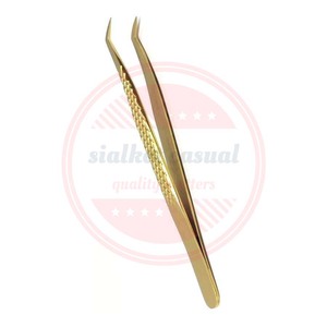 Pince à épiler en acier inoxydable et titane à pointe incurvée Pince à épiler d'extension de cils de qualité supérieure - Product Image 2