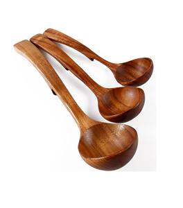 Utensilios de cocina de madera Cocina Juego de cocina de madera natural-Cucharas de espátula de madera dura antiadherente - Product Image 1