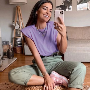 เสื้อสวมหัวคอกลมแขนยาวพิมพ์ลายสำหรับผู้หญิงที่รองไหล่ผ้าฝ้ายเป็นมิตรกับสิ่งแวดล้อมระบายอากาศได้ดีสวมใส่ในสำนักงาน - Product Image 6