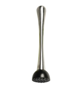 Elegante Triturador de Cócteles de Acero Inoxidable con Base de Goma Texturizada, Herramienta de Barra Ergonómica y Resistente para Triturar y Mezclar Suavemente - Product Image 1