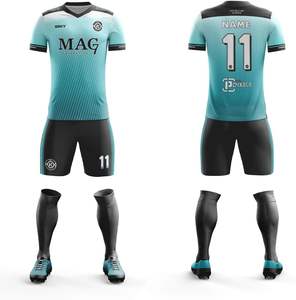 ชุดฟุตบอลทีมแบบแห้งเร็วพรีเมียม พิมพ์ลายดิจิทัล สีและโลโก้ตามสั่ง สำหรับผู้ใหญ่ คุณภาพสูง - Product Image 2