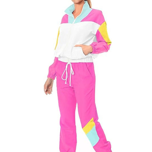 French Terry Sweat Suit Mujer Puff estampado recortado Zip up transpirable Sudadera con capucha y pantalones de chándal Jogger Set Mujer Chándal - Product Image 4